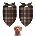 thumbnail image 1 of Dog Bandana 2 Pack,Brown Beige Checkerboard Checkered Pattern Bandanas for Dogs,Cat Bandana,Small/ Large Dog Bandana 2 Size,Dog Bandanas, 1 of 6