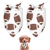 Dog Bandana 2 Pack,Brown Footballs Pattern Bandanas for Dogs,Cat Bandana,Small/ Large Dog Bandana 2 Size,Dog Bandanas