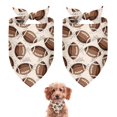 thumbnail image 1 of Dog Bandana 2 Pack,Brown Footballs on Beige Pattern Bandanas for Dogs,Cat Bandana,Small/ Large Dog Bandana 2 Size,Dog Bandanas, 1 of 6