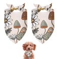thumbnail image 1 of Dog Bandana 2 Pack,Brown Mushroom Flower Light Pattern Bandanas for Dogs,Cat Bandana,Small/ Large Dog Bandana 2 Size,Dog Bandanas, 1 of 6