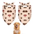 thumbnail image 1 of Dog Bandana 2 Pack,Brown Mushroom Hedgehog Leaf Beige Pattern Bandanas for Dogs,Cat Bandana,Small/ Large Dog Bandana 2 Size,Dog Bandanas, 1 of 6