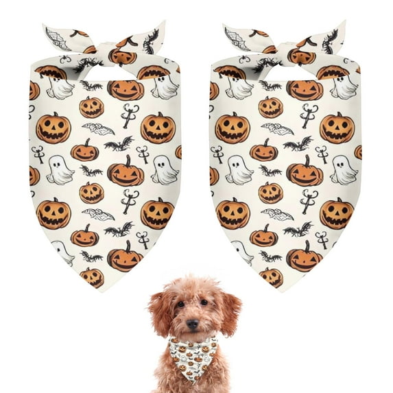 Dog Bandana 2 Pack,Classic Halloween Pattern Bandanas for Dogs,Cat Bandana,Small/ Large Dog Bandana 2 Size,Dog Bandanas Girl Boy
