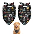 thumbnail image 1 of Dog Bandana 2 Pack,Colorful Games Symbol Black Pattern Bandanas for Dogs,Cat Bandana,Small/ Large Dog Bandana 2 Size,Dog Bandanas Girl Boy, 1 of 6
