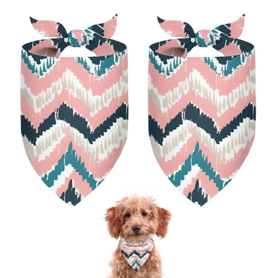 Dog Bandana 2 Pack,Colorful Geometric Striped Pattern Bandanas for Dogs,Cat Bandana,Small/ Large Dog Bandana 2 Size,Dog Bandanas Girl Boy