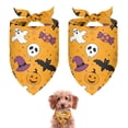 thumbnail image 1 of Dog Bandana 2 Pack,Colorful Halloween Pattern Bandanas for Dogs,Cat Bandana,Small/ Large Dog Bandana 2 Size,Dog Bandanas Girl Boy, 1 of 5