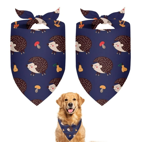 Dog Bandana 2 Pack,Cute Hedgehog Pattern Bandanas for Dogs,Cat Bandana,Small/ Large Dog Bandana 2 Size,Dog Bandanas