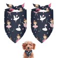 thumbnail image 1 of Dog Bandana 2 Pack,Dark Blue Ballerina Princess Pattern Bandanas for Dogs,Cat Bandana,Small/ Large Dog Bandana 2 Size,Dog Bandanas, 1 of 6