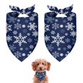 thumbnail image 1 of Dog Bandana 2 Pack,Dark Blue Christmas Snowflake Pattern Bandanas for Dogs,Cat Bandana,Small/ Large Dog Bandana 2 Size,Dog Bandanas Girl Boy, 1 of 6
