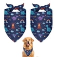 thumbnail image 1 of Dog Bandana 2 Pack,Dark Blue Dinosaur Volcano Pattern Bandanas for Dogs,Cat Bandana,Small/ Large Dog Bandana 2 Size,Dog Bandanas, 1 of 6