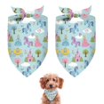 thumbnail image 1 of Dog Bandana 2 Pack,Fairy Tale Princess Castle Pattern Bandanas for Dogs,Cat Bandana,Small/ Large Dog Bandana 2 Size,Dog Bandanas, 1 of 6