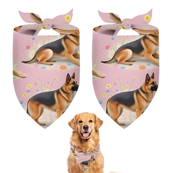 Dog Bandana 2 Pack,German Shepherd Bandanas for Dogs,Cat Bandana,Small/ Large Dog Bandana 2 Size,Dog Bandanas