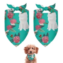 Dog Bandana 2 Pack,Great Pyrenees Dog and Pioneer Flower Bandanas for Dogs,Cat Bandana,Small/ Large Dog Bandana 2 Size,Dog Bandanas