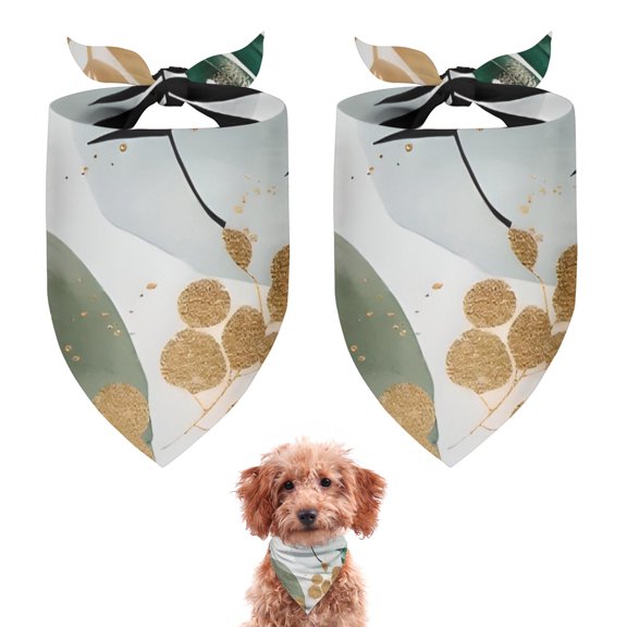 Dog Bandana 2 Pack,Green Boho Plant Pattern Bandanas for Dogs,Cat Bandana,Small/ Large Dog Bandana 2 Size,Dog Bandanas Girl Boy