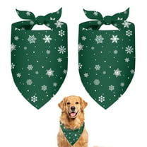 Dog Bandana 2 Pack,Green Christmas Snowflake Pattern Bandanas for Dogs,Cat Bandana,Small/ Large Dog Bandana 2 Size,Dog Bandanas Girl Boy