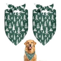 Dog Bandana 2 Pack,Green Christmas Tree Pattern Bandanas for Dogs,Cat Bandana,Small/ Large Dog Bandana 2 Size,Dog Bandanas Girl Boy