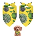 thumbnail image 1 of Dog Bandana 2 Pack,Green Lime Slices Yellow Pattern Bandanas for Dogs,Cat Bandana,Small/ Large Dog Bandana 2 Size,Dog Bandanas, 1 of 6