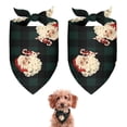 thumbnail image 1 of Dog Bandana 2 Pack,Green and Black Christmas Plaid Santa Pattern Bandanas for Dogs,Cat Bandana,Small/ Large Dog Bandana 2 Size,Dog Bandanas Girl Boy, 1 of 6