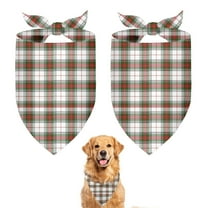 Dog Bandana 2 Pack,Green and Red Christmas Plaid Pattern Bandanas for Dogs,Cat Bandana,Small/ Large Dog Bandana 2 Size,Dog Bandanas Girl Boy