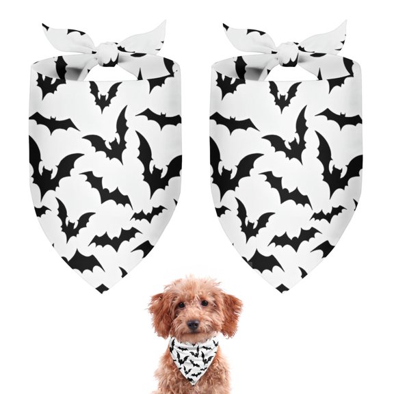 Dog Bandana 2 Pack,Halloween Bat Pattern Bandanas for Dogs,Cat Bandana,Small/ Large Dog Bandana 2 Size,Dog Bandanas Girl Boy