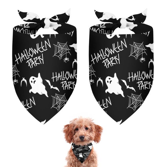 Dog Bandana 2 Pack,Halloween Ghosts Bandanas for Dogs,Cat Bandana,Small/ Large Dog Bandana 2 Size,Dog Bandanas Girl Boy