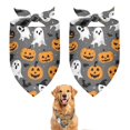 thumbnail image 1 of Dog Bandana 2 Pack,Halloween Ghosts Pumpkins and Bats Bandanas for Dogs,Cat Bandana,Small/ Large Dog Bandana 2 Size,Dog Bandanas Girl Boy, 1 of 5