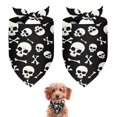 thumbnail image 1 of Dog Bandana 2 Pack,Halloween Skull Crossbones Pattern Bandanas for Dogs,Cat Bandana,Small/ Large Dog Bandana 2 Size,Dog Bandanas Girl Boy, 1 of 5