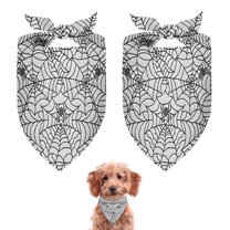 Dog Bandana 2 Pack,Halloween Spider Web Pattern Bandanas for Dogs,Cat Bandana,Small/ Large Dog Bandana 2 Size,Dog Bandanas Girl Boy