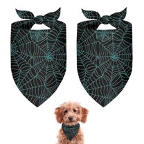 Dog Bandana 2 Pack,Halloween Spider Web Pattern Bandanas for Dogs,Cat Bandana,Small/ Large Dog Bandana 2 Size,Dog Bandanas Girl Boy