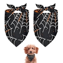 Dog Bandana 2 Pack,Halloween Spider Webs with Orange Spiders Bandanas for Dogs,Cat Bandana,Small/ Large Dog Bandana 2 Size,Dog Bandanas Girl Boy