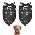 thumbnail image 1 of Dog Bandana 2 Pack,Halloween White Skulls and Bones Bandanas for Dogs,Cat Bandana,Small/ Large Dog Bandana 2 Size,Dog Bandanas Girl Boy, 1 of 5