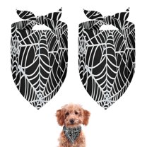 Dog Bandana 2 Pack,Halloween White Spider Web Pattern Bandanas for Dogs,Cat Bandana,Small/ Large Dog Bandana 2 Size,Dog Bandanas Girl Boy