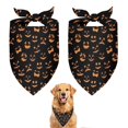 thumbnail image 1 of Dog Bandana 2 Pack,Jack Lantern Faces Halloween Pattern Bandanas for Dogs,Cat Bandana,Small/ Large Dog Bandana 2 Size,Dog Bandanas Girl Boy, 1 of 5