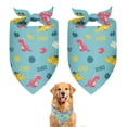 thumbnail image 1 of Dog Bandana 2 Pack,Light Blue Dinosaurs Text Pattern Bandanas for Dogs,Cat Bandana,Small/ Large Dog Bandana 2 Size,Dog Bandanas, 1 of 6