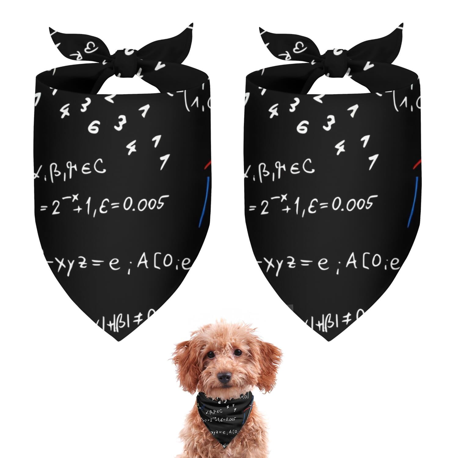 Dog Bandana 2 Pack,Math Equations Colorful Graphs Black Pattern ...
