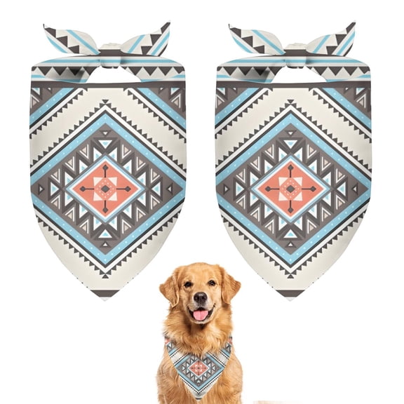 Dog Bandana 2 Pack,Multicolor Floral and Geometric Boho Pattern Bandanas for Dogs,Cat Bandana,Small/ Large Dog Bandana 2 Size,Dog Bandanas Girl Boy