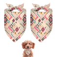 thumbnail image 1 of Dog Bandana 2 Pack,Pink Boho Bohemia Geometric Diamonds Pattern Bandanas for Dogs,Cat Bandana,Small/ Large Dog Bandana 2 Size,Dog Bandanas Girl Boy, 1 of 5