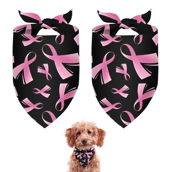 Dog Bandana 2 Pack,Pink Breast Cancer Bandanas for Dogs,Cat Bandana,Small/ Large Dog Bandana 2 Size,Dog Bandanas Girl Boy