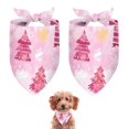 thumbnail image 1 of Dog Bandana 2 Pack,Pink Christmas Tree Bandanas for Dogs,Cat Bandana,Small/ Large Dog Bandana 2 Size,Dog Bandanas Girl Boy, 1 of 6