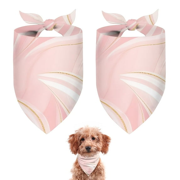 Dog Bandana 2 Pack,Pink Gold Wave Marble Bandanas for Dogs,Cat Bandana,Small/ Large Dog Bandana 2 Size,Dog Bandanas
