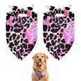 thumbnail image 1 of Dog Bandana 2 Pack,Pink Leopard Pattern Bandanas for Dogs,Cat Bandana,Small/ Large Dog Bandana 2 Size,Dog Bandanas Girl Boy, 1 of 5