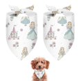 thumbnail image 1 of Dog Bandana 2 Pack,Princess Castle Flower Pattern Bandanas for Dogs,Cat Bandana,Small/ Large Dog Bandana 2 Size,Dog Bandanas, 1 of 6