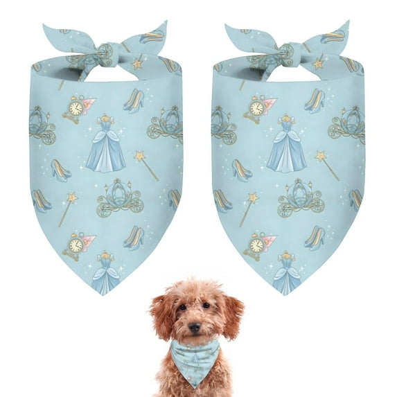 Dog Bandana 2 Pack,Princess Pattern Bandanas for Dogs,Cat Bandana,Small/ Large Dog Bandana 2 Size,Dog Bandanas