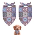 thumbnail image 1 of Dog Bandana 2 Pack,Purple Ethnic Geometric Patchwork Pattern Bandanas for Dogs,Cat Bandana,Small/ Large Dog Bandana 2 Size,Dog Bandanas Girl Boy, 1 of 5