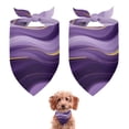thumbnail image 1 of Dog Bandana 2 Pack,Purple Gold Wave Marble Bandanas for Dogs,Cat Bandana,Small/ Large Dog Bandana 2 Size,Dog Bandanas, 1 of 6