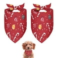 thumbnail image 1 of Dog Bandana 2 Pack,Red Christmas Candy Cane Pattern Bandanas for Dogs,Cat Bandana,Small/ Large Dog Bandana 2 Size,Dog Bandanas Girl Boy, 1 of 6