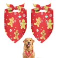 thumbnail image 1 of Dog Bandana 2 Pack,Red Christmas Gingerbread Man Pattern Bandanas for Dogs,Cat Bandana,Small/ Large Dog Bandana 2 Size,Dog Bandanas Girl Boy, 1 of 6