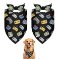 thumbnail image 1 of Dog Bandana 2 Pack,Retro Consoles Games Icons Black Pattern Bandanas for Dogs,Cat Bandana,Small/ Large Dog Bandana 2 Size,Dog Bandanas Girl Boy, 1 of 6