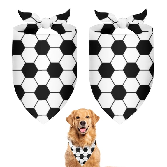 Dog Bandana 2 Pack,Soccer Ball Pattern Bandanas for Dogs,Cat Bandana,Small/ Large Dog Bandana 2 Size,Dog Bandanas