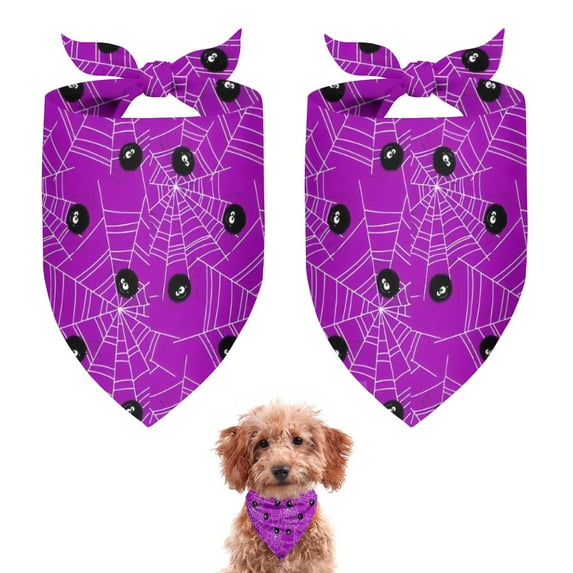Dog Bandana 2 Pack,Spider Web Halloween Pattern Bandanas for Dogs,Cat Bandana,Small/ Large Dog Bandana 2 Size,Dog Bandanas Girl Boy