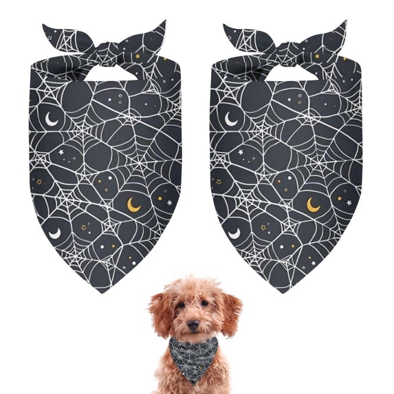 Dog Bandana 2 Pack,Spider Web Halloween Pattern Bandanas for Dogs,Cat Bandana,Small/ Large Dog Bandana 2 Size,Dog Bandanas Girl Boy